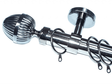 28mm Graphite Black Ceiling Bay Window System Acorn Finials 2.4m 3m 3.6m 3.9m