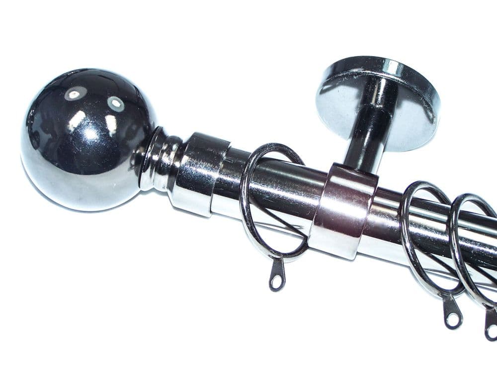 28mm Graphite Black Ceiling Bay Window System Ball Finials 2 4m 3m 3 6m ...