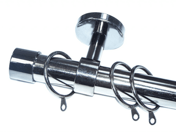 28mm Graphite Black Ceiling Bay Window System End Cap Finials 2.4m 3m 3.6m 3.9m