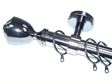 28mm Graphite Black Ceiling Bay Window System Trophy Finials 2.4m 3m 3.6m 3.9m