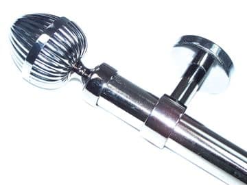 28mm Graphite Black Eyelet Ceiling Bay Window System Acorn Finials 2.4m 3m 3.6m 3.9m