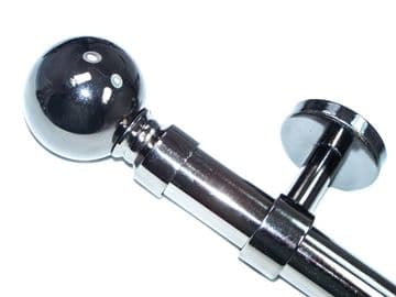 28mm Graphite Black Eyelet Ceiling Bay Window System Ball Finials 2.4m 3m 3.6m 3.9m