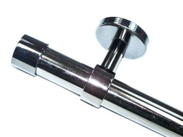 28mm Graphite Black Eyelet Ceiling Bay Window System End Cap Finials 2.4m 3m 3.6m 3.9m