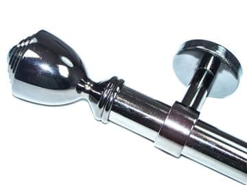 28mm Graphite Black Eyelet Ceiling Bay Window System Trophy Finials 2.4m 3m 3.6m 3.9m