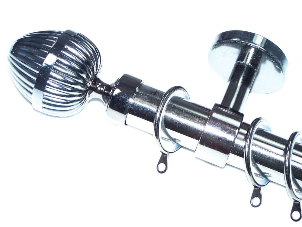 28mm Graphite Black Nickel Ceiling Pole Acorn Finials Glider Rings