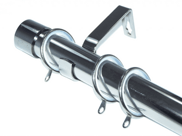 28mm Graphite Black Nickel Curtain Pole Glider Rings End Cap Finials