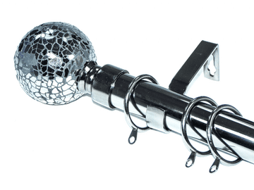 28mm Graphite Black Nickel Curtain Pole Mosaic Ball Finials