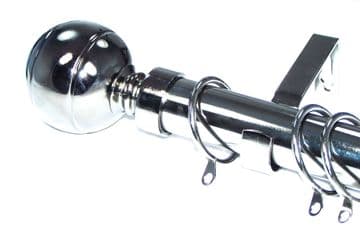 28mm Graphite Black Nickel Curtain Pole Ribbed Ball Finials