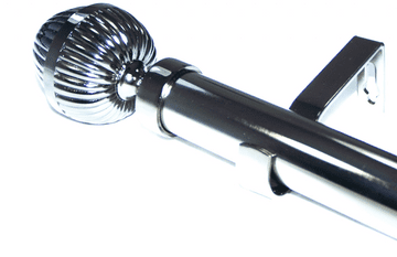 28mm Graphite Black Nickel Eyelet Curtain Pole Acorn Finials