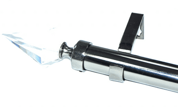 28mm Graphite Black Nickel Eyelet Curtain Pole Crystal Ball Finials