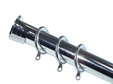 28mm Graphite Black Nickel Recess Curtain Pole with Glider Rings