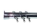 28mm Graphite Black Nickel Recess Curtain Pole with Rings