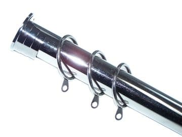 28mm Graphite Black Nickel Recess Curtain Pole with Rings