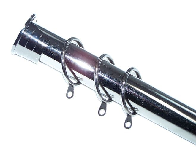 28mm Graphite Black Nickel Recess Curtain Pole with Rings