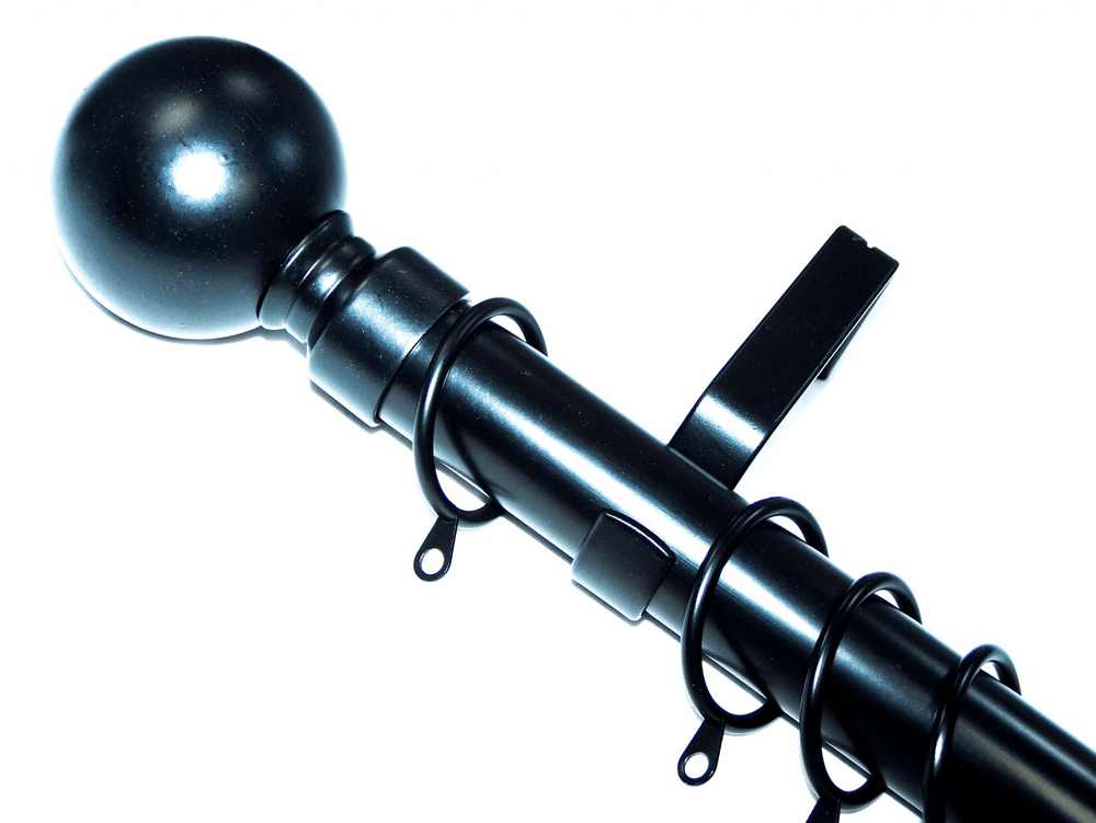 28mm Matt Black Curtain Pole Ball Finials