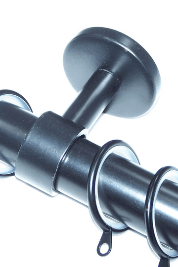 28mm Matt Black Extendable Ceiling Wall Curtain Pole Bracket