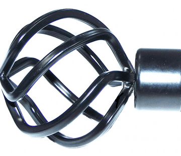 28mm Matt Black Twisted Cage Metal Curtain Pole Finials