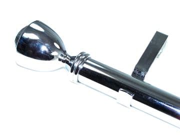 28mm Polished Chrome Eyelet Curtain Pole designer Trophy Finials