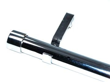 28mm Polished Chrome Eyelet Curtain Pole End Cap Finials