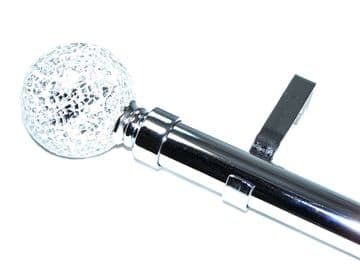 28mm Polished Chrome Eyelet Curtain Pole Mosaic Finials
