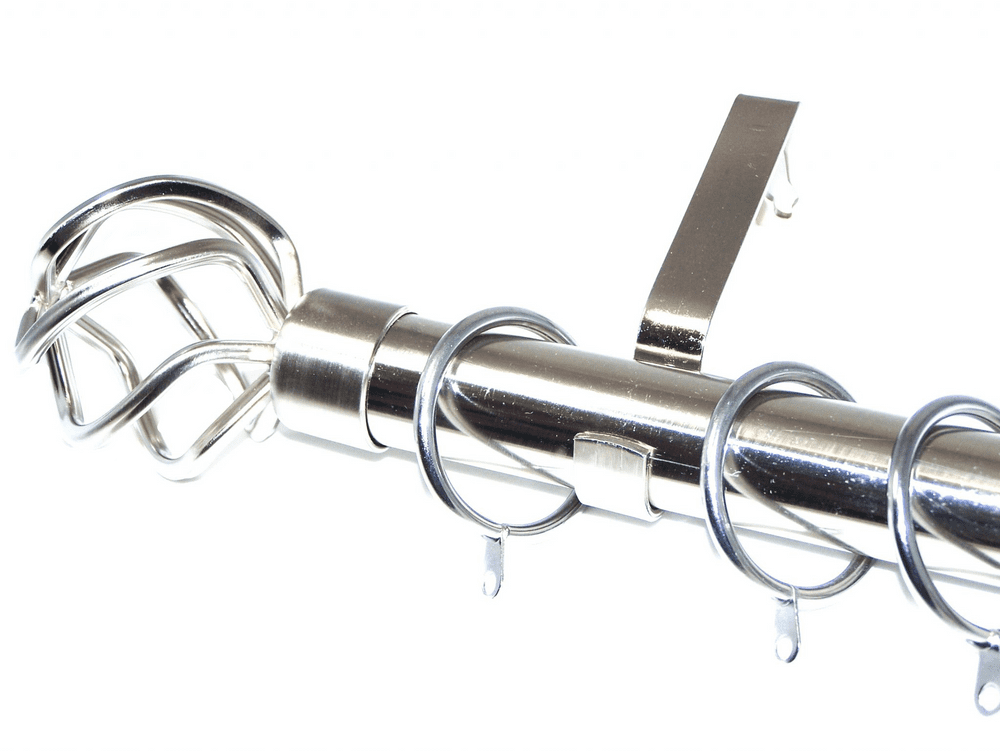 28mm Stainless Steel Curtain Pole Twisted Cage Finials
