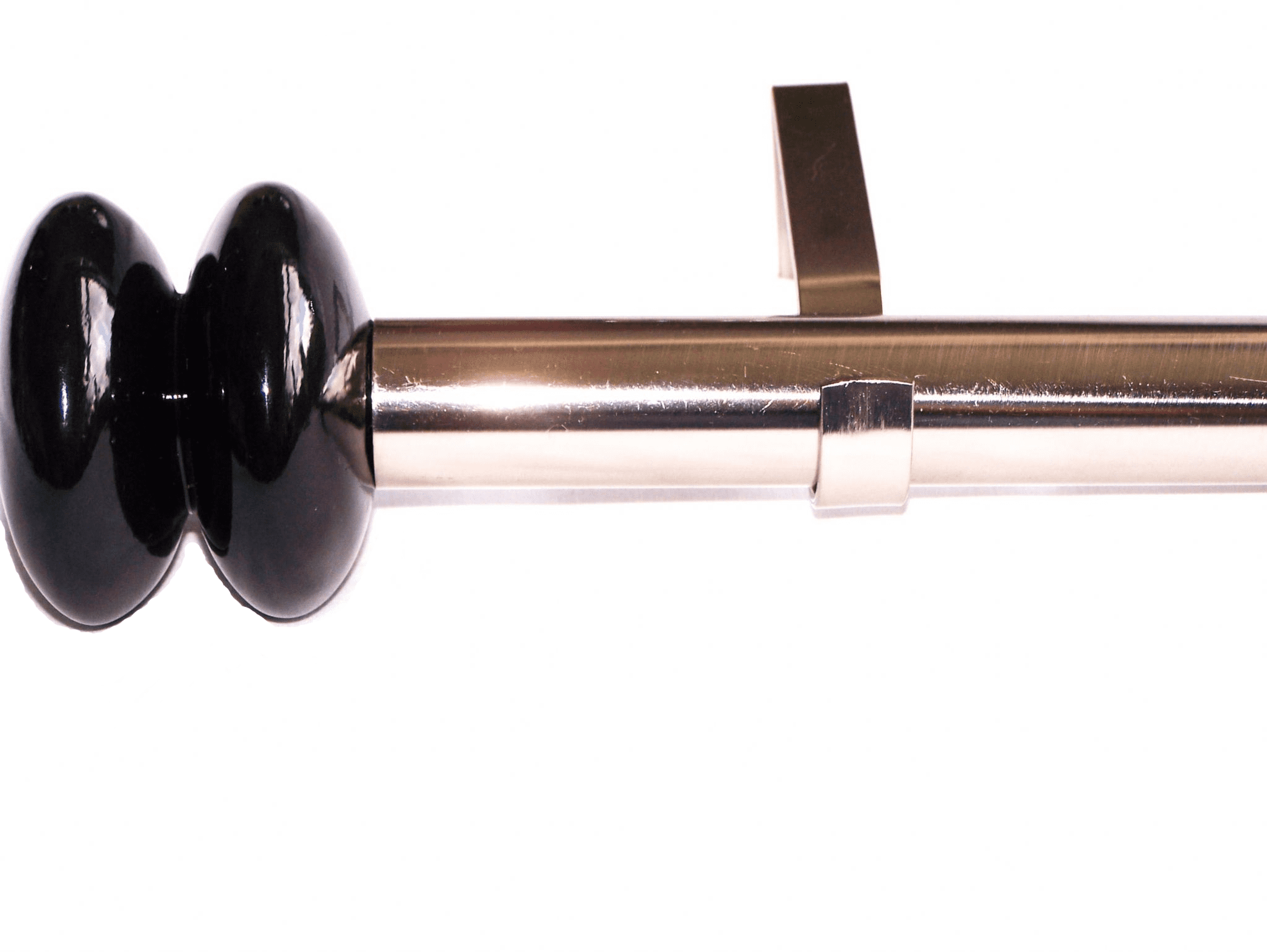 28mm Stainless Steel Eyelet Curtain Pole Black Disc Finials