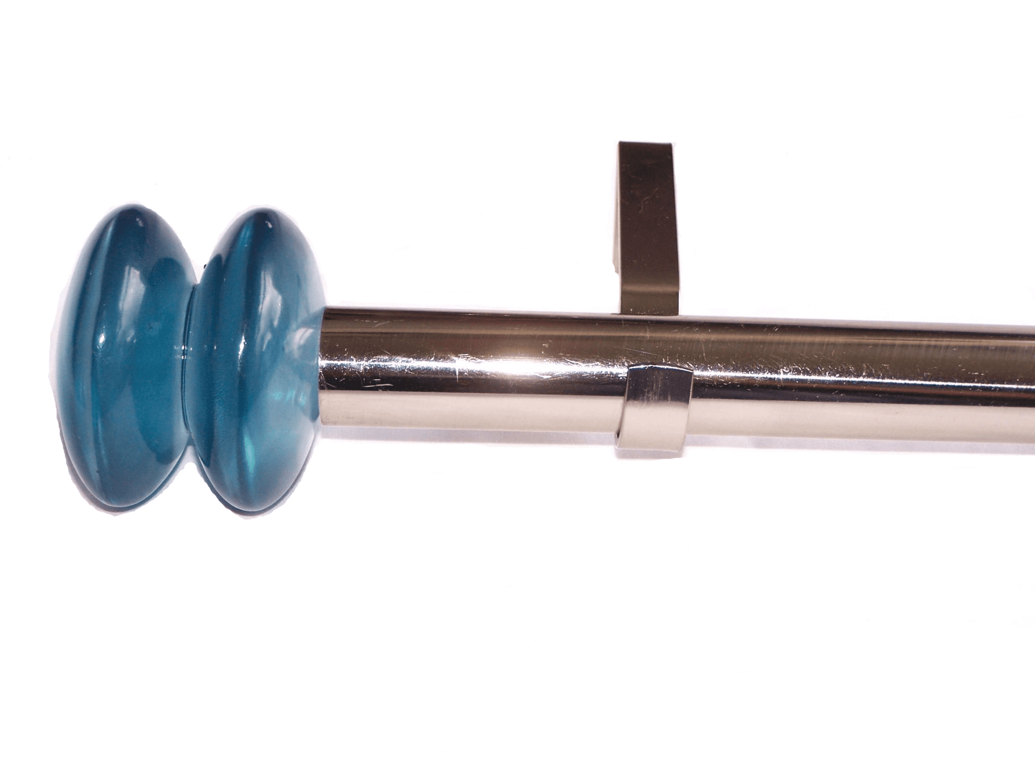 28mm Stainless Steel Eyelet Curtain Pole Blue Disc Finials