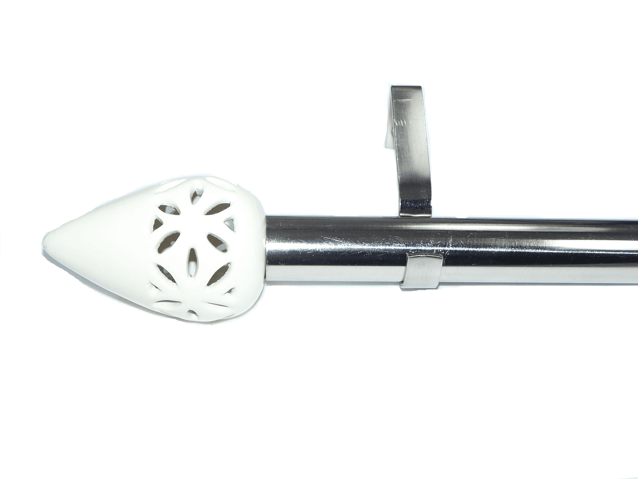 28mm Stainless Steel Eyelet Curtain Pole Fluted Finials