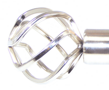 28mm Stainless Steel Metal Twisted Cage Curtain Pole Finials