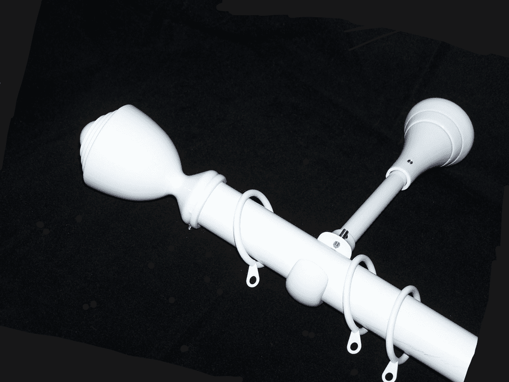 28mm White Designer Extra Deep Curtain Pole Trophy Finials