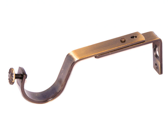 30/35mm Antique Brass Adjustable Extendable Curtain Pole Wall Bracket 1 2 3