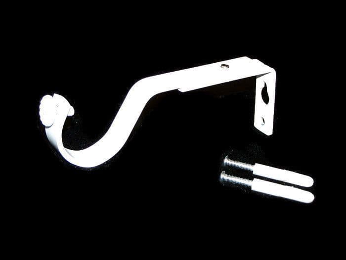 30/35mm Gloss White Adjustable Curtain Pole Bracket 1 2 3