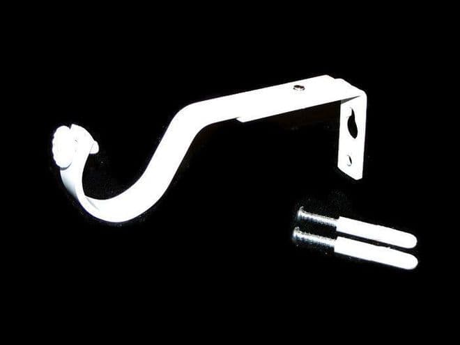 30/35mm Gloss White Adjustable Curtain Pole Bracket 1 2 3