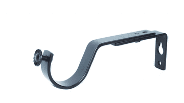 30/35mm Matt Black Adjustable Curtain Pole Bracket 1 2 3