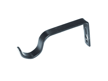 30/35mm Matt Black Bay Window Curtain Pole Passing Brackets