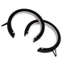 30mm - 35mm Black Bay Window Passing Curtain Rings C Type