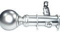 31/35mm Extendable Telescopic Satin Nickel Curtain Pole w Ball Finials 75 - 1.4m