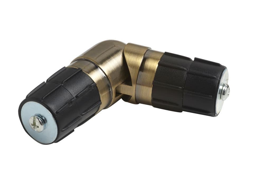 35mm Antique Brass Bay Curtain Pole Corner Elbow