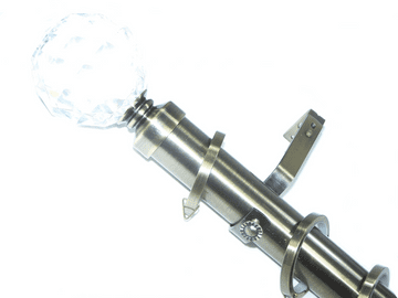 35mm Antique Brass Bay Window Pole Rod System Crystal Ball Finials 2.4m 3m 3.6m 4.5m 4.8m 5.4m 6m
