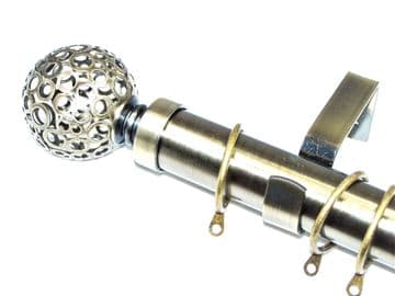 35mm Antique Brass Curtain Pole Circle Ball Finials