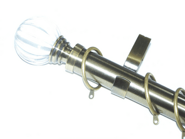 35mm Antique Brass Curtain Pole Segmented Ball Finials