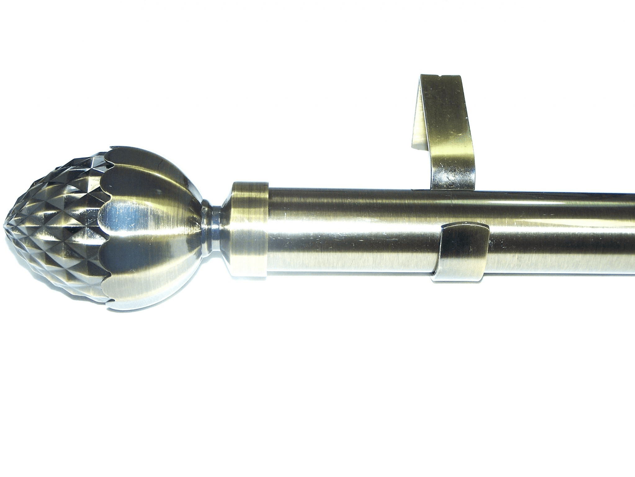 35mm Antique Brass Eyelet Curtain Pole Acorn Finials