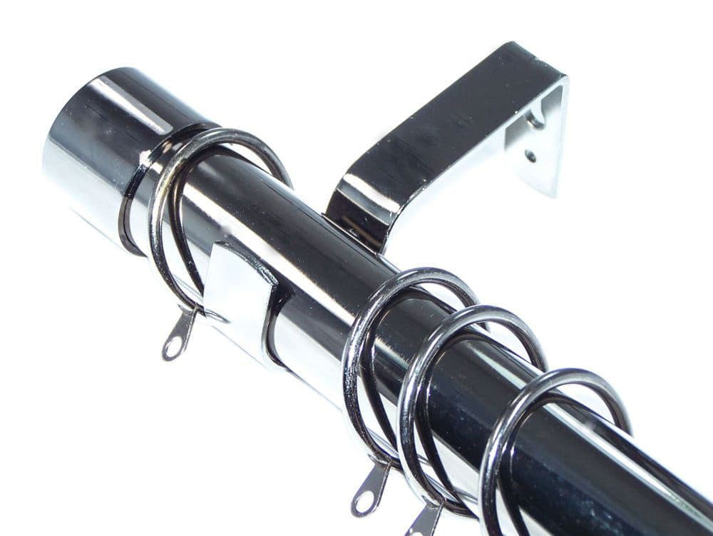 35mm Black Nickel Curtain Pole System End Cap Finials 3 6m