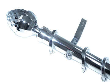 35mm Chrome Bay Window System Acorn Finials 2.4m 3m 3.6m 4.5m 4.8m 5.4m 6m