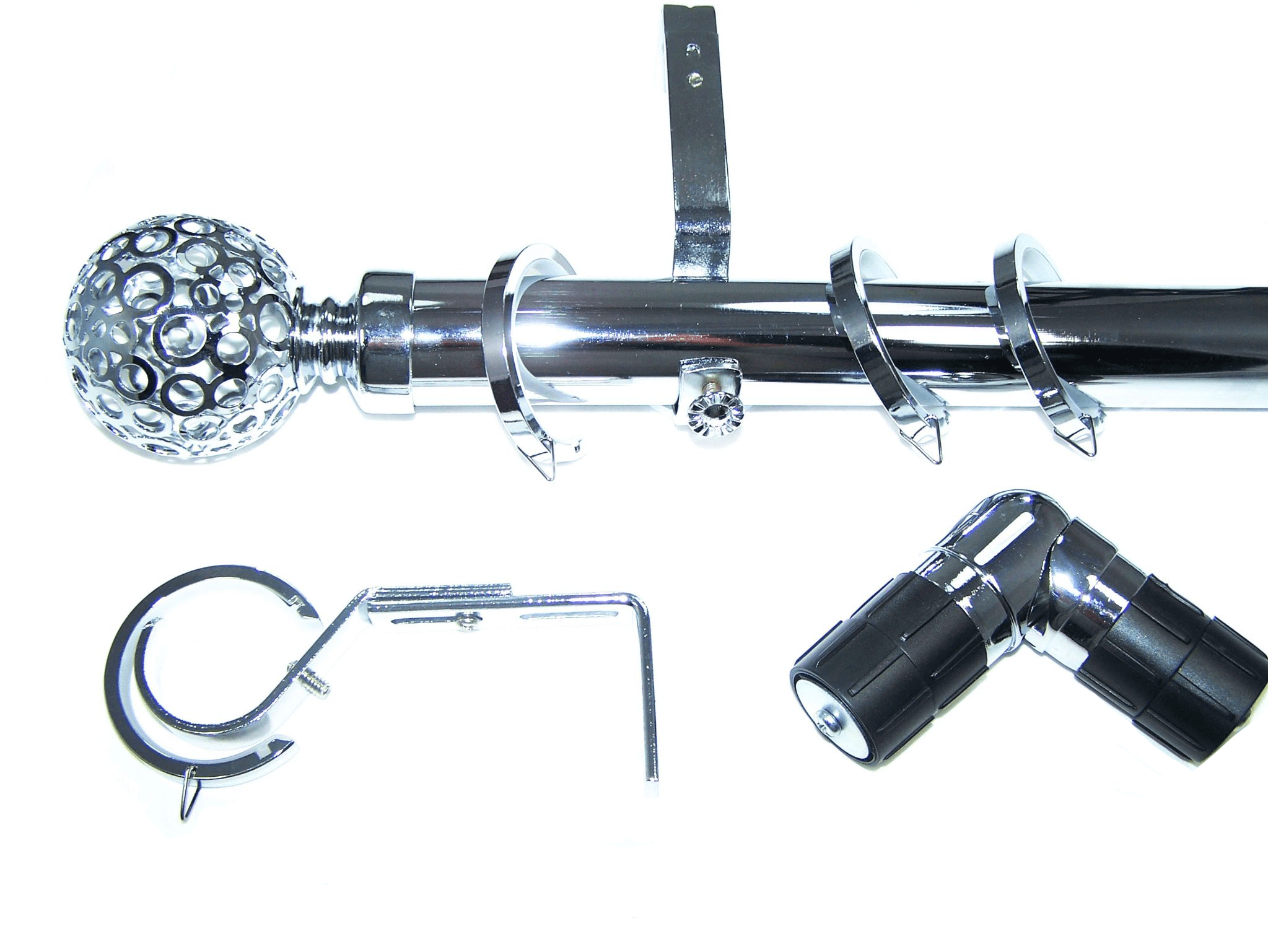 35mm Chrome Bay Window System Circle Ball Finials 2 4m 3m 3 6m 4 5m 4 ...