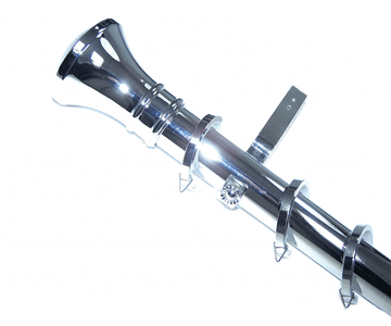 35mm Chrome Bay Window System Hammerhead Finials 2.4m 3m 3.6m 4.5m 4.8m 5.4m 6m