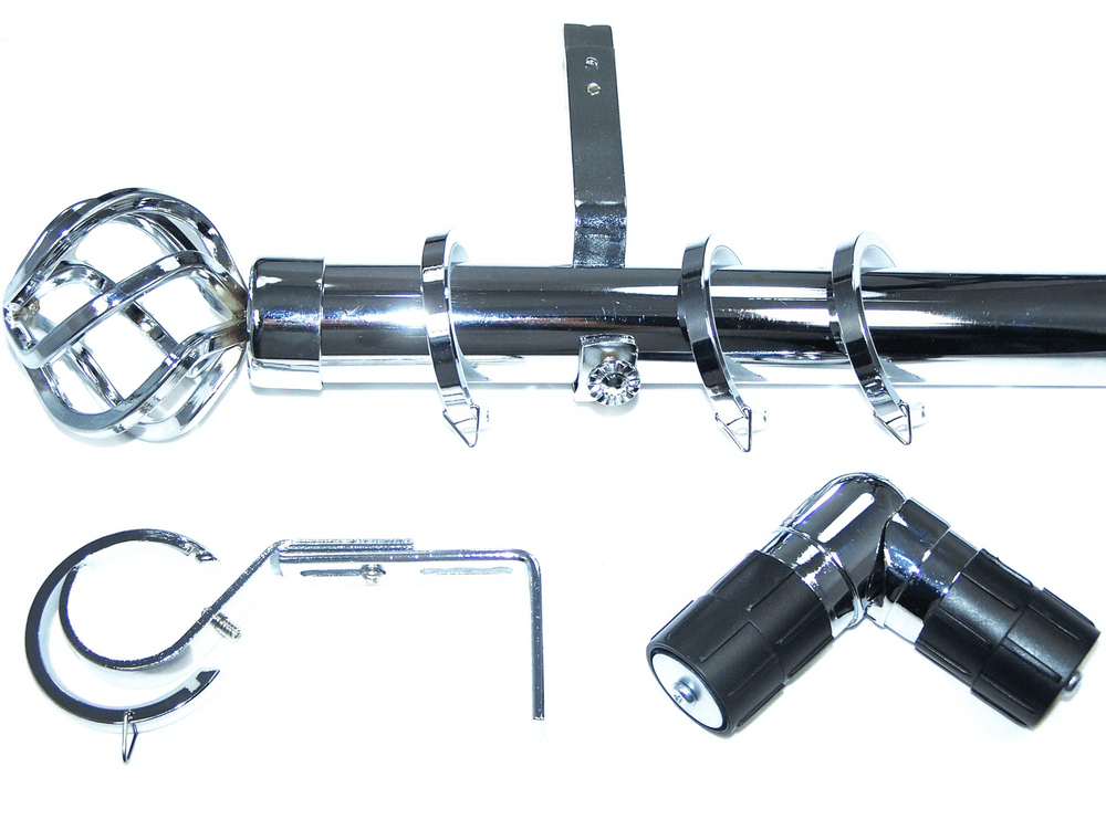 35mm Chrome Bay Window System Twisted Cage Finials 2 4m 3m 3 6m 4 5m 4 ...