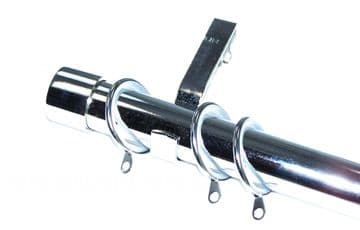 35mm Chrome Curtain Pole End Cap Finials Glider Rings