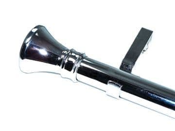 35mm Chrome Eyelet Bay Window System Hammerhead Finials 2.4m 3m