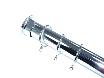 35mm Chrome Recess Curtain Pole with Glider Rings 1.8m / 3.6m